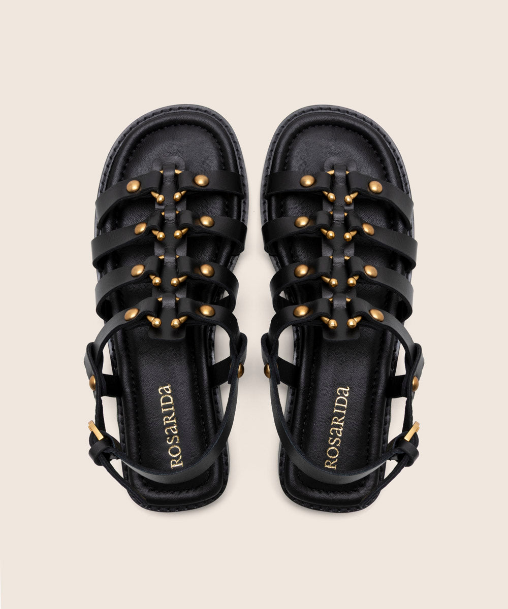Sandalia Arrete Negro - frontal