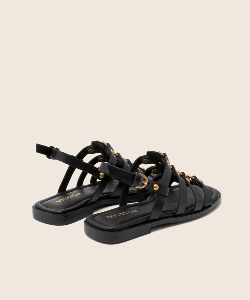 Sandalia Arrete Negro - trasera