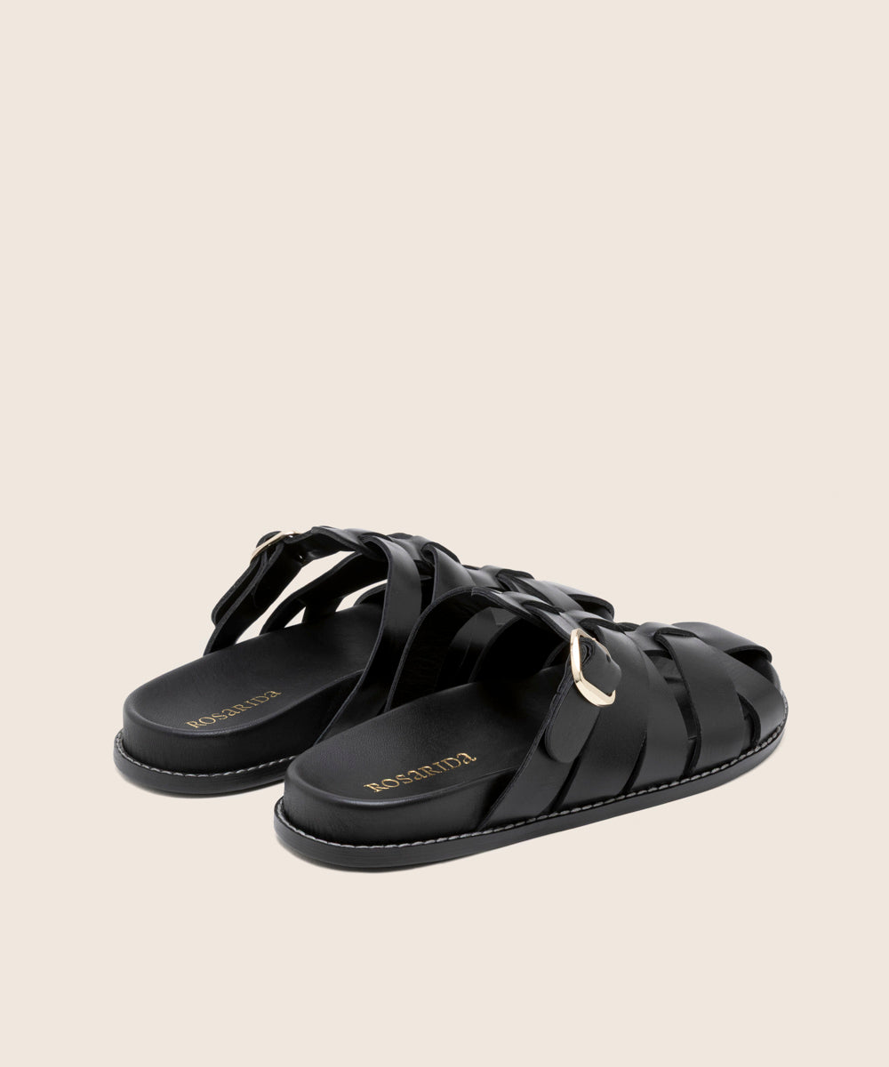 Bio-sandalia Cangreta Negro - Trasera