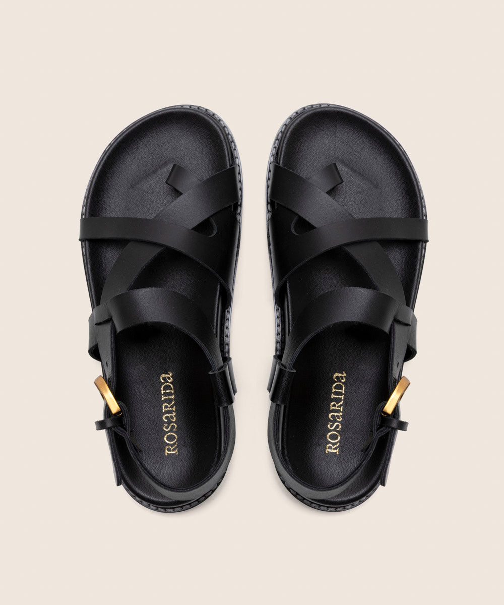 Bio-sandalia Sojo Negro - Frontal